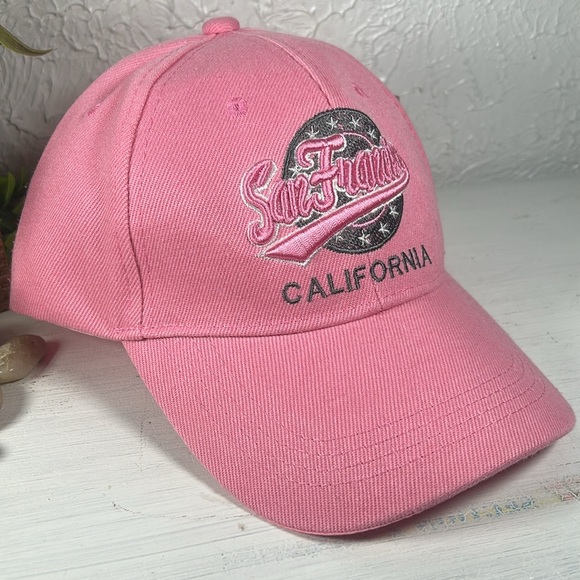 NWT San Francisco California Lanza Pink Embroidered Adjustable Ball Cap Hat New - Picture 10 of 11